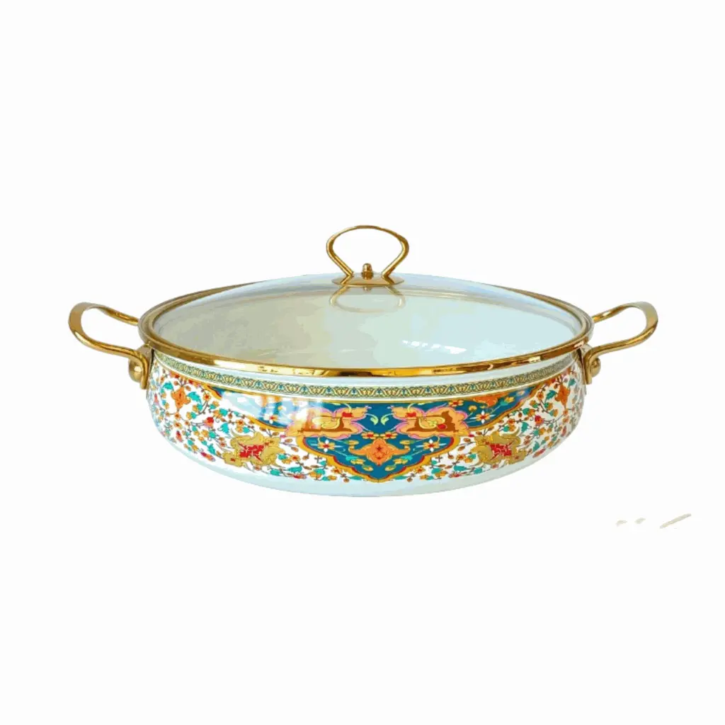 Vintage Enamel Stock Pot with Lid – 30cm 5.0L -2.webp