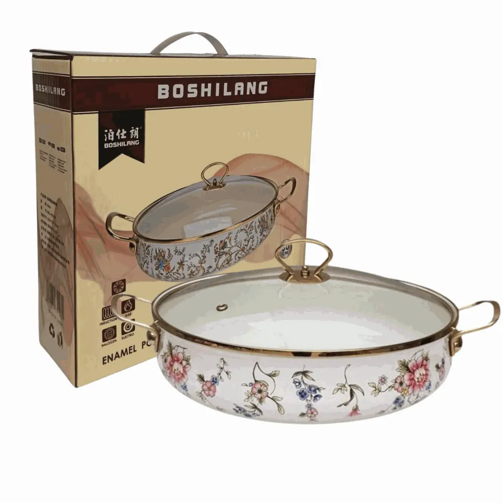 Vintage Enamel Stock Pot with Lid – 30cm 5.0L -4.webp