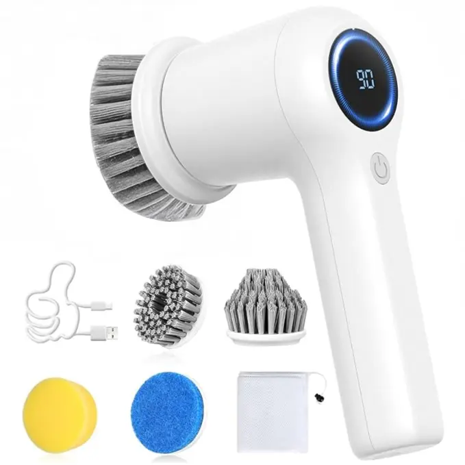Rechargeable Electric Cleaning Brush with LED Display