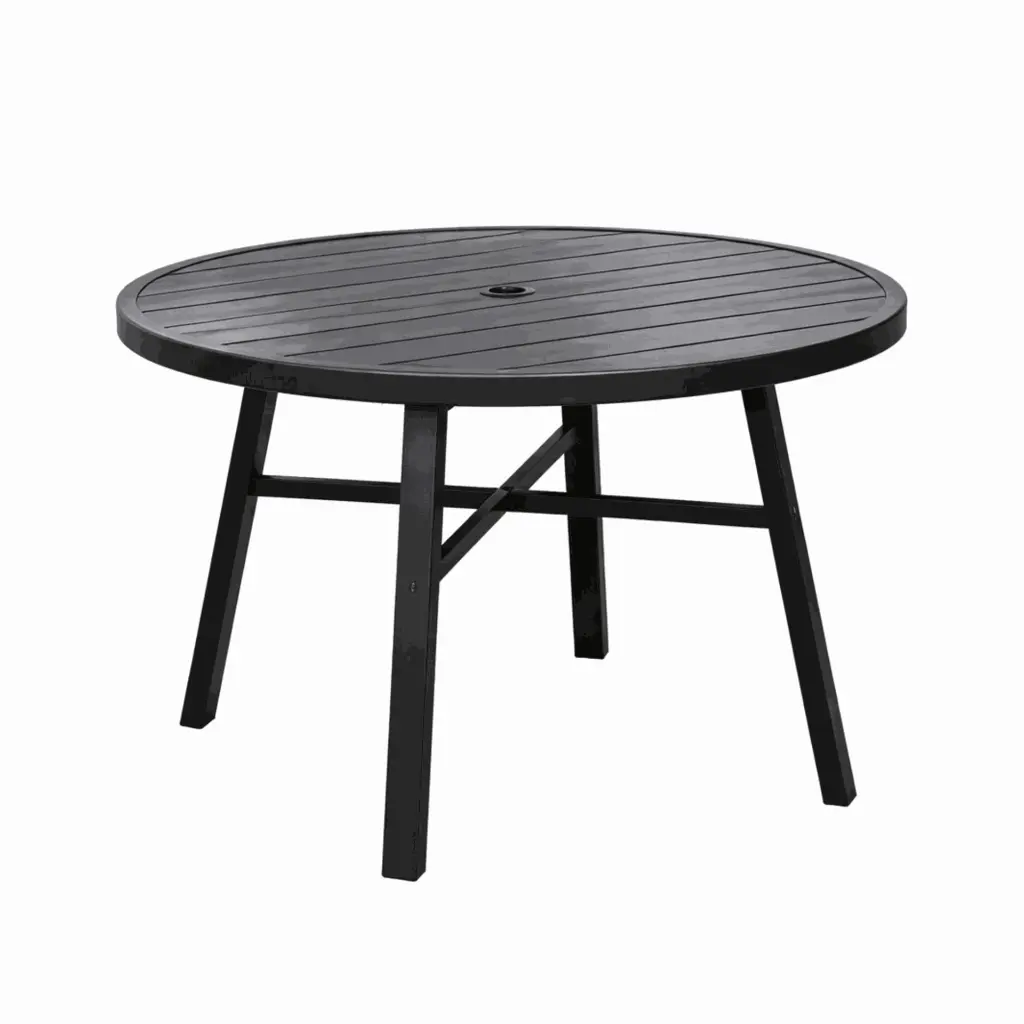 Outdoor Patio Dining Set with Round Table, 4 Chairs and Umbrella(2).webp