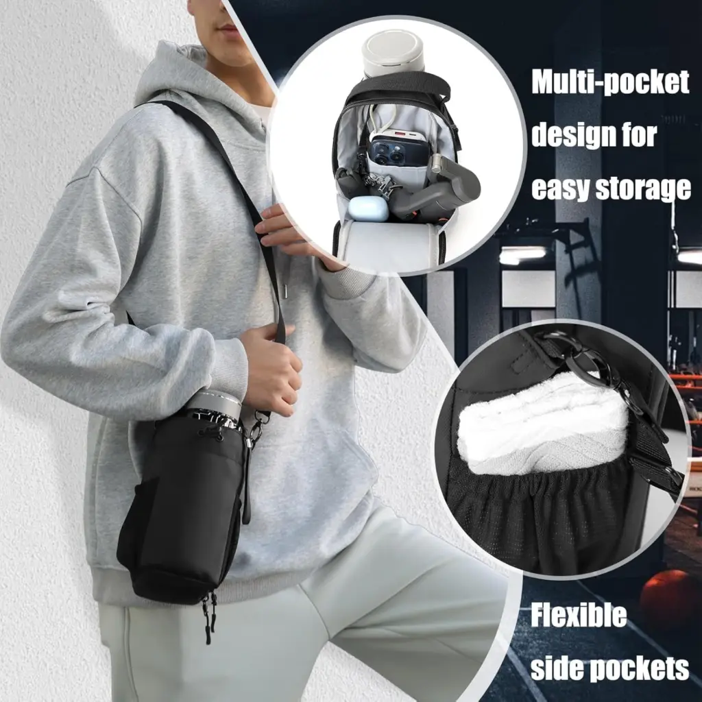 Magnetic Water Bottle Bag, Gym Cup Holder, Strong Magnet, Sports & Outdoors.2.webp