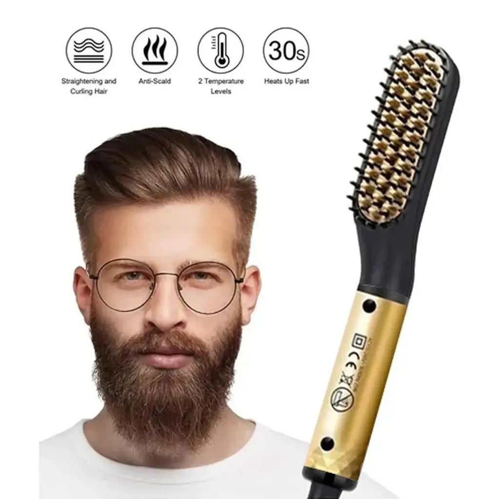 Men Hair Straightening Hair Brush..webp