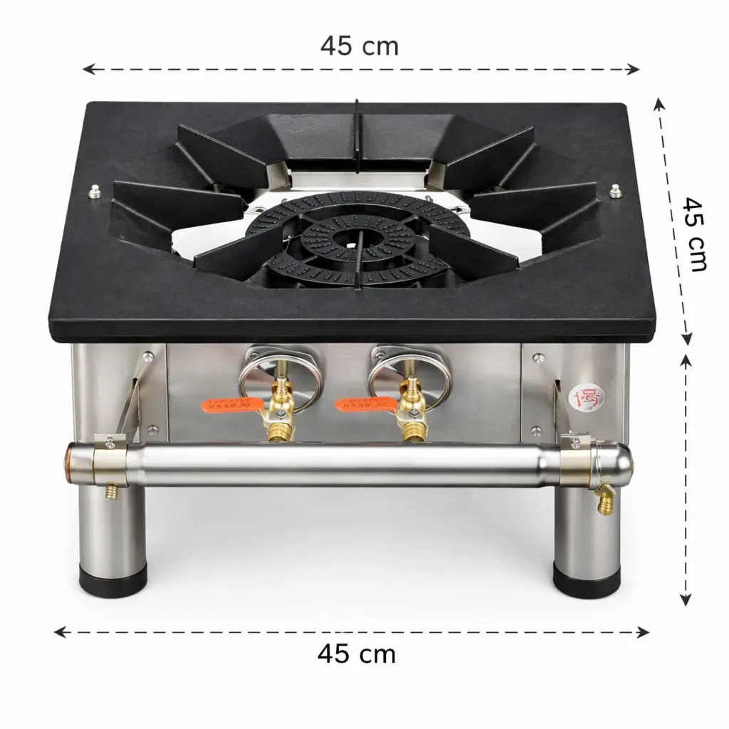 Heavy-Duty Commercial Gas Stove – Single Burner (45 × 45 cm)..webp