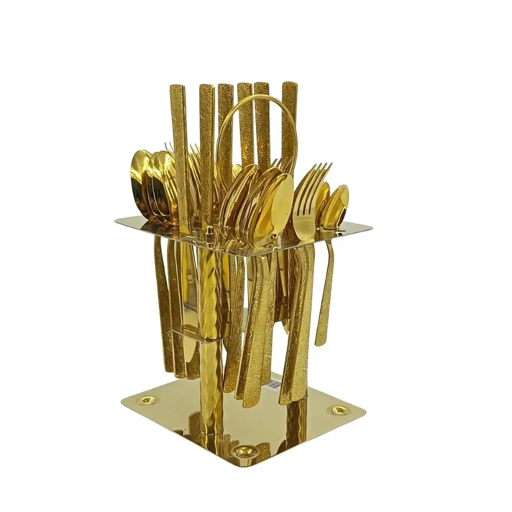 SS CUTLERY SET GOLDEN 24PCS/SET