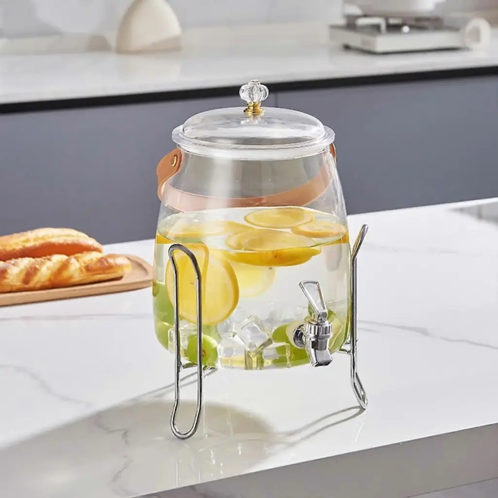 11L Plastic Beverage Dispenser with Tap & Stand