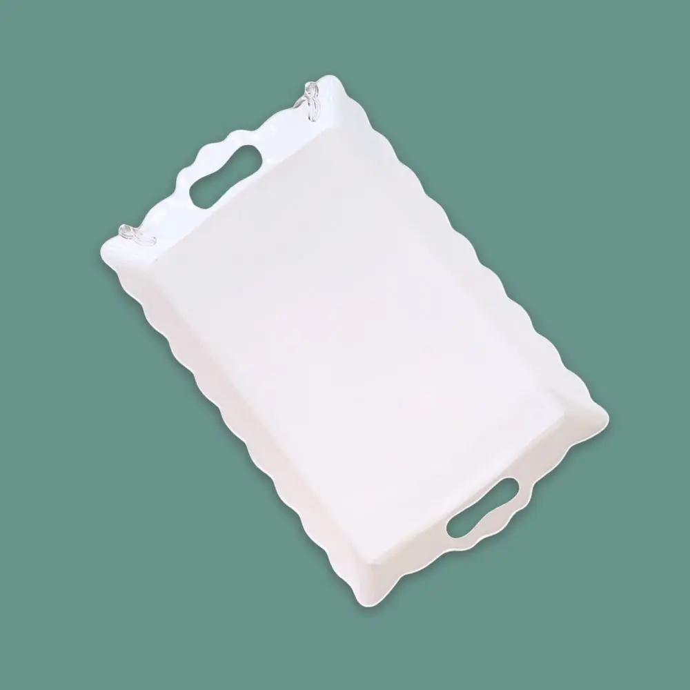 MELAMINE TRAY WHITE 381X24X37CM 2677 PLAIN WHITE" "