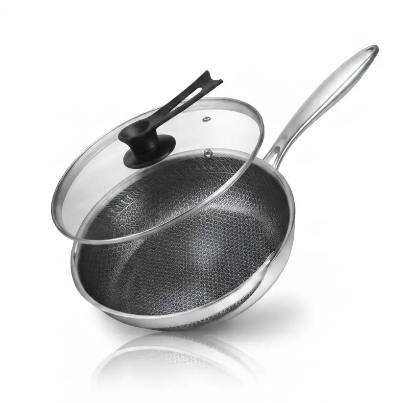 430-SS THREE PLY STEEL WITH FROSTED HANDLE 32CM