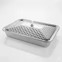 STAINLESS STEEL RECTANGULAR SERVING TRAY 35CM