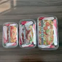 GLASS SQUARE TRAY SET 1.6L/3L/4L