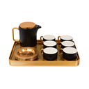 14 PCS ELEGANT CERAMIC TEA SET WITH GOLDEN TRAY IN:16067-12