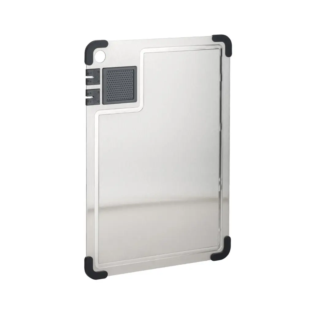 STAINLESS STEEL CUTTING BOARD WITH SHARPENER 38*28CM-1.5MM