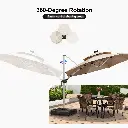 Solar LED Light Bars Patio Outdoor Umbrella 3m