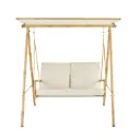 2-Seater Luxury Bamboo Garden Swing Chair