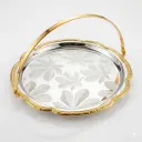 SS SERVING TRAY WITH HANDLE 24CM ZS670TB