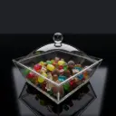 ACRYLIC SQUARE BOX 20*20*13CM (2511-17015-17)-12/CTN